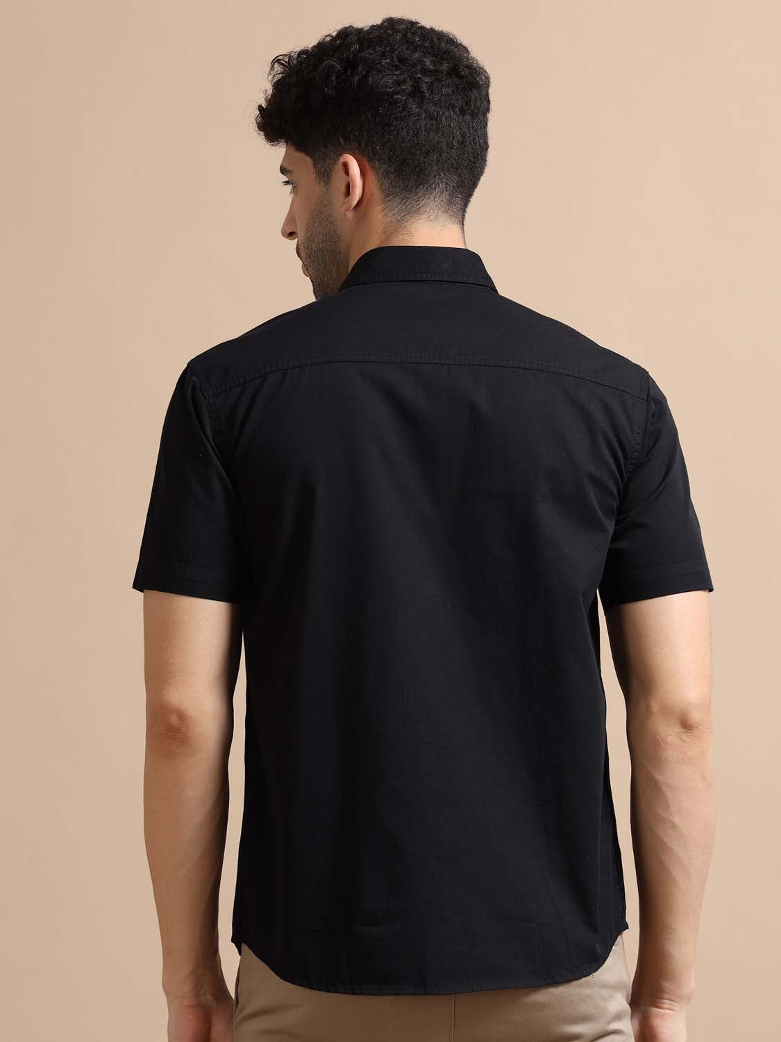 Black Cotton Shirt for Men