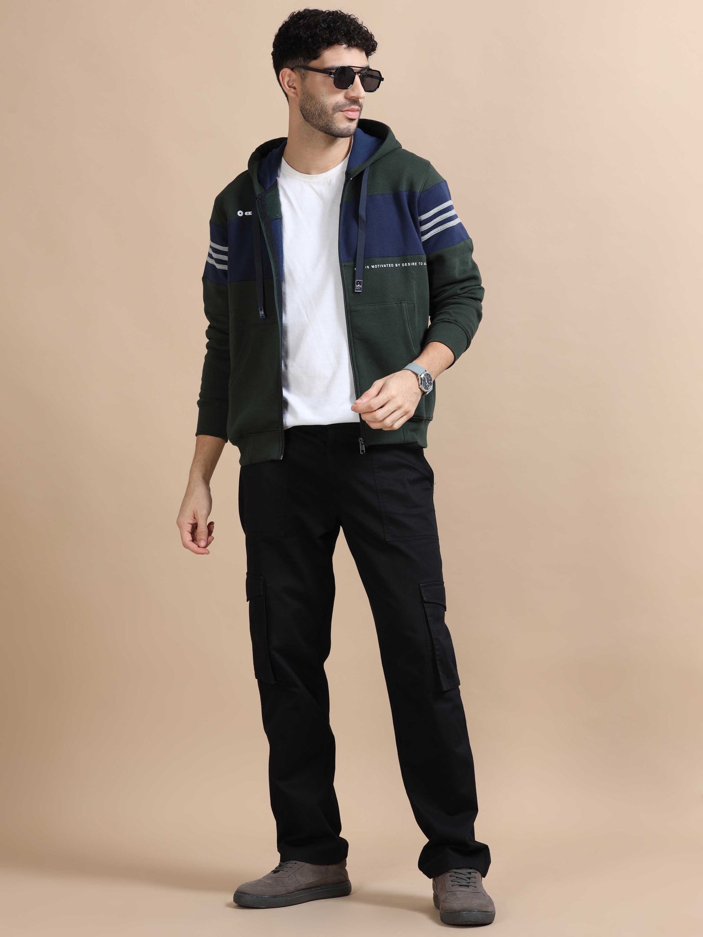 Men Olive Green Hoodie