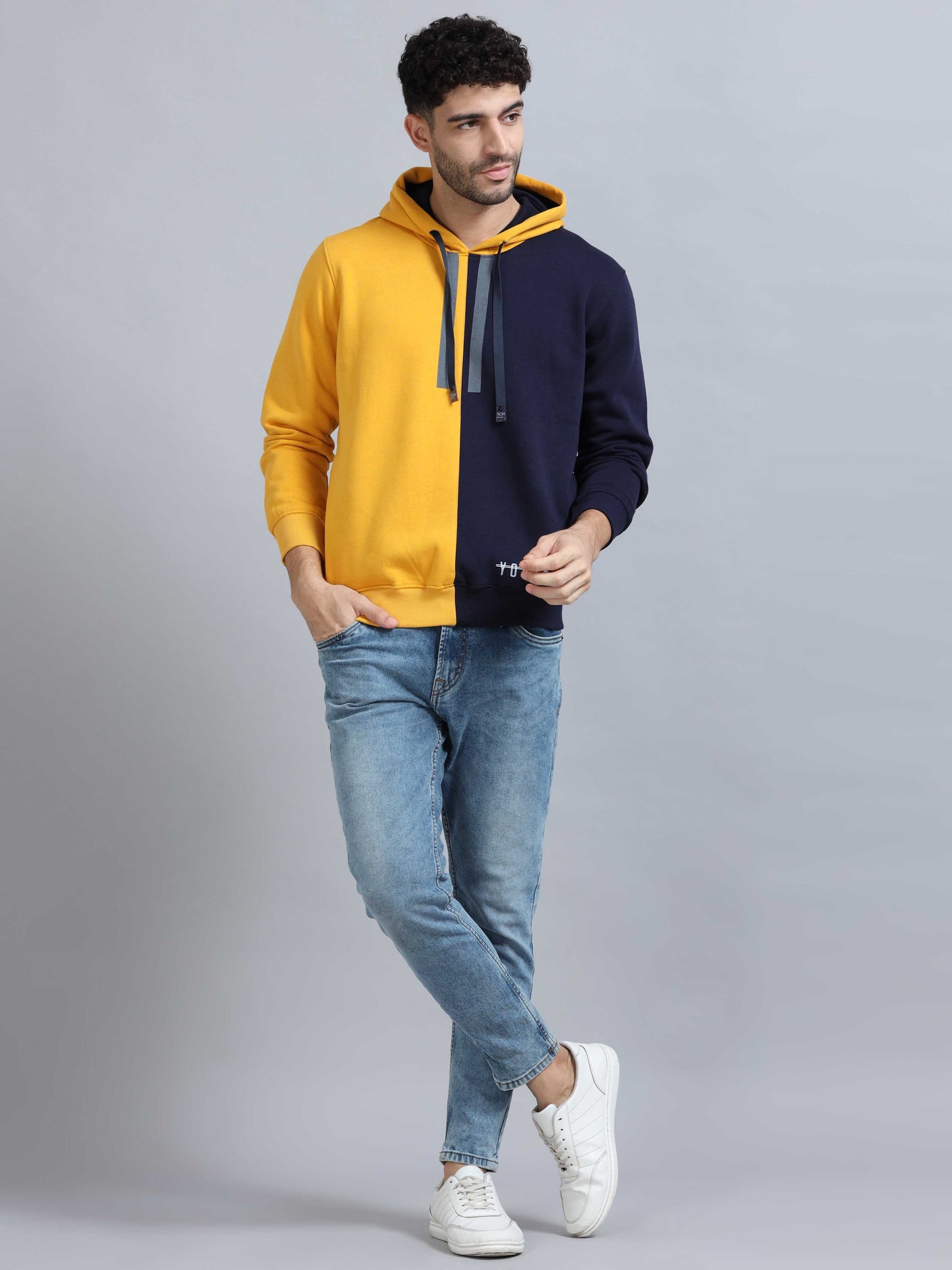 Yellow & Navy Blue Hoodie