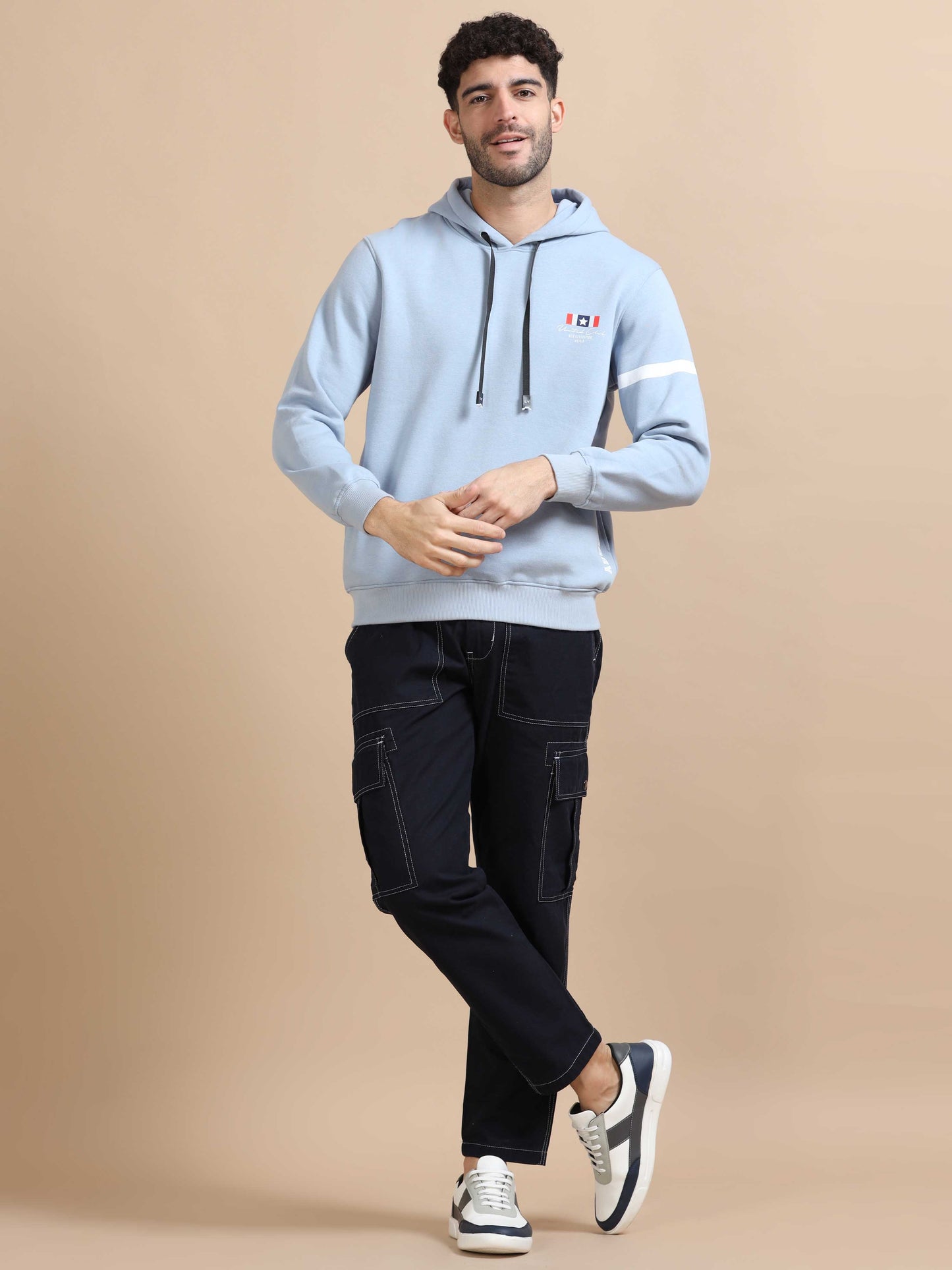 Mens Sky Blue Hoodie
