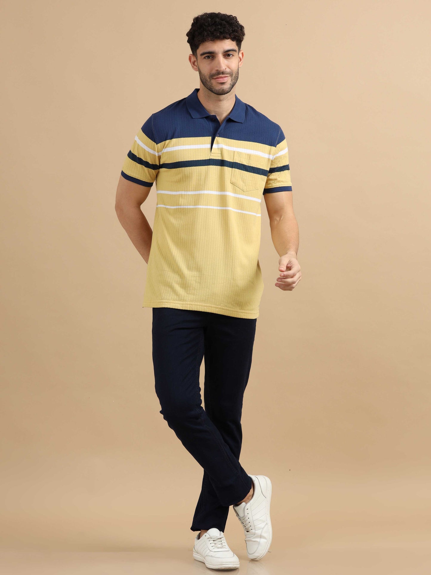 Blue & Yellow Polo T Shirt