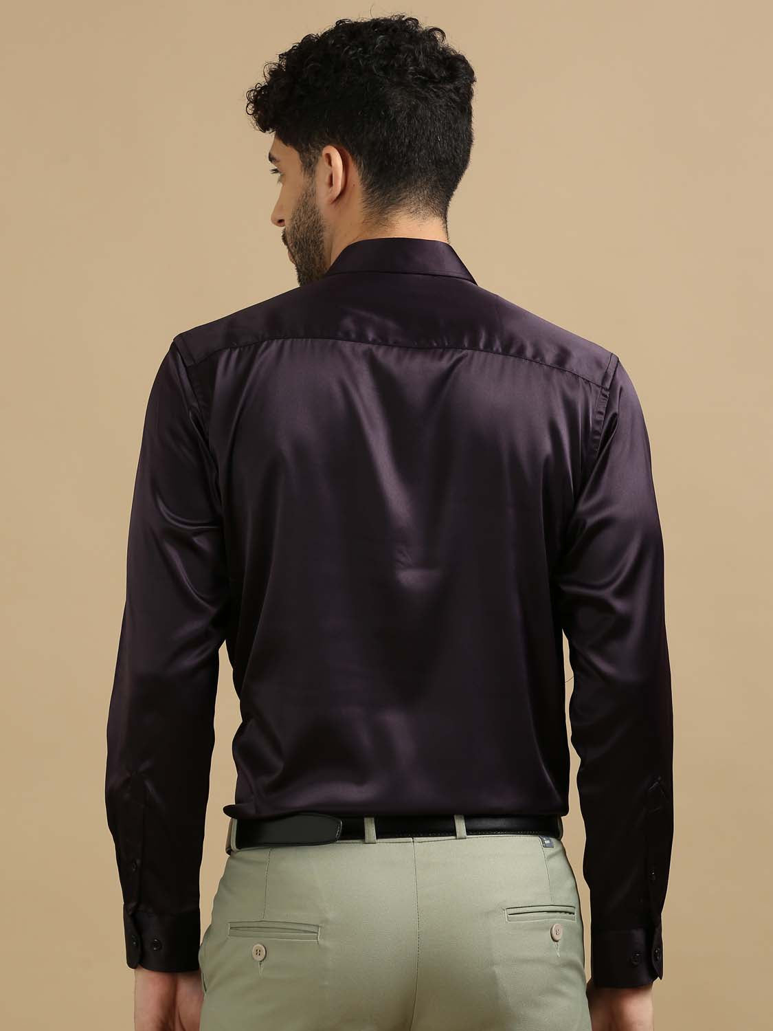 Brown Satin Shirt for Men