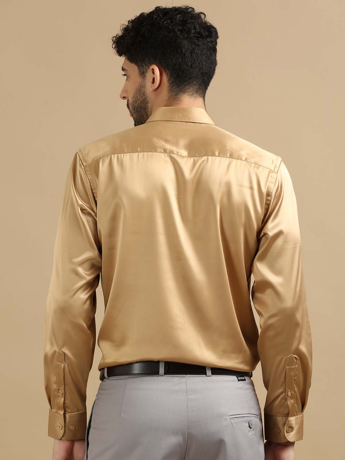 Solid Tan Shirt for Men