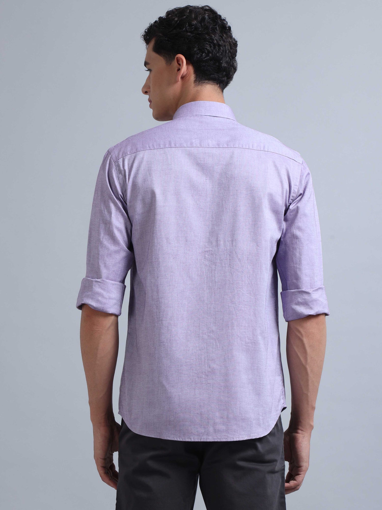 Full Sleeve Lavender Shirt for Men