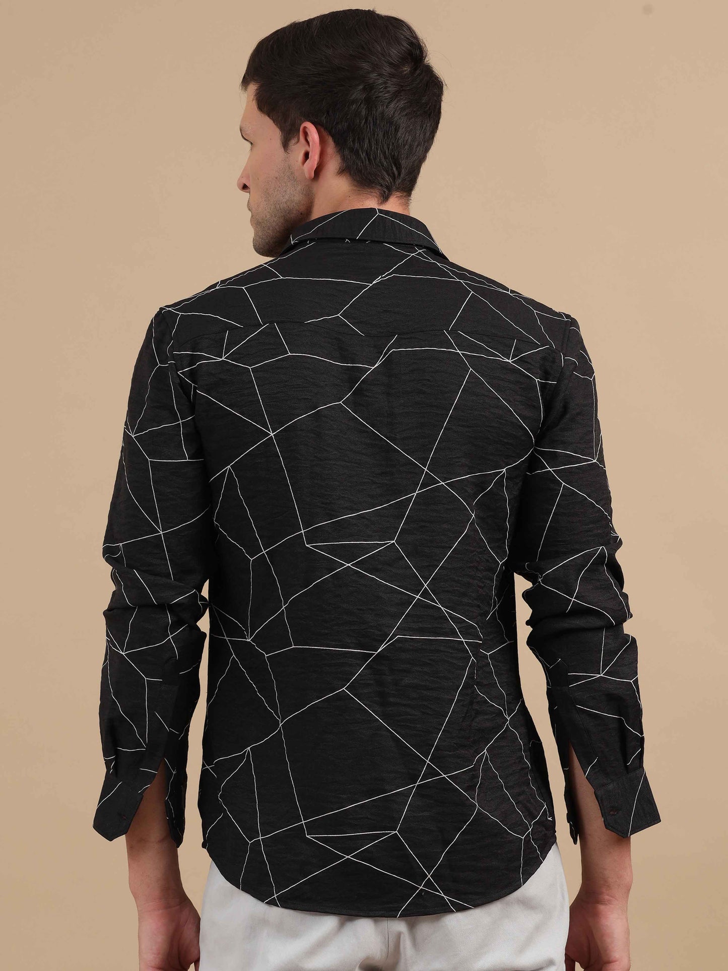 Black Printed Shirt for Men