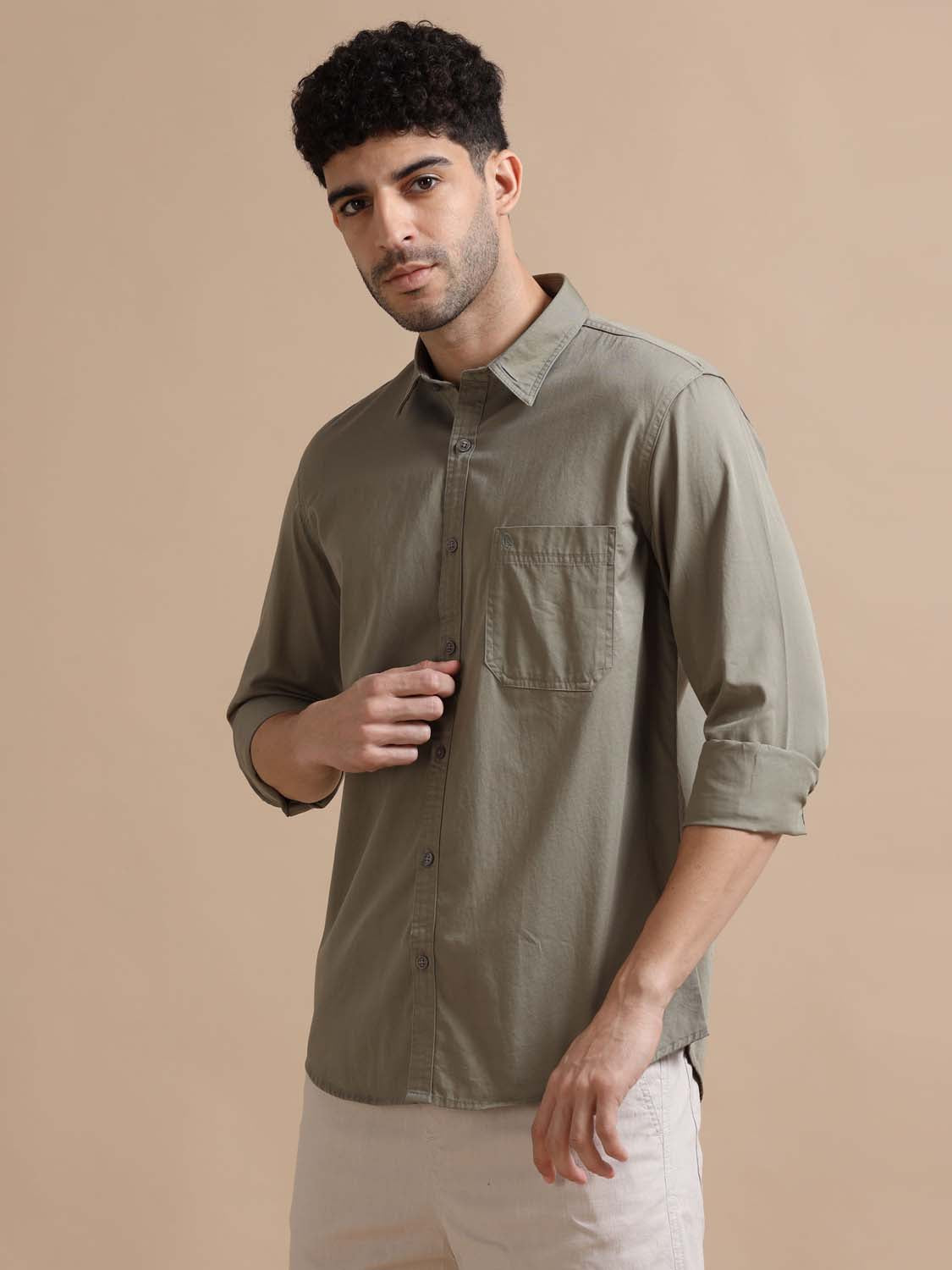 Shop Mens Grey Cotton Shirt for Men Online India