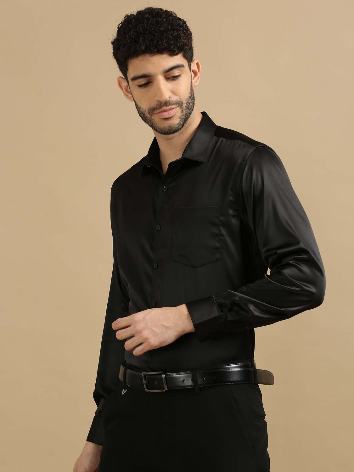 Buy Sleek Black Party Wear Shirt for Men Online India