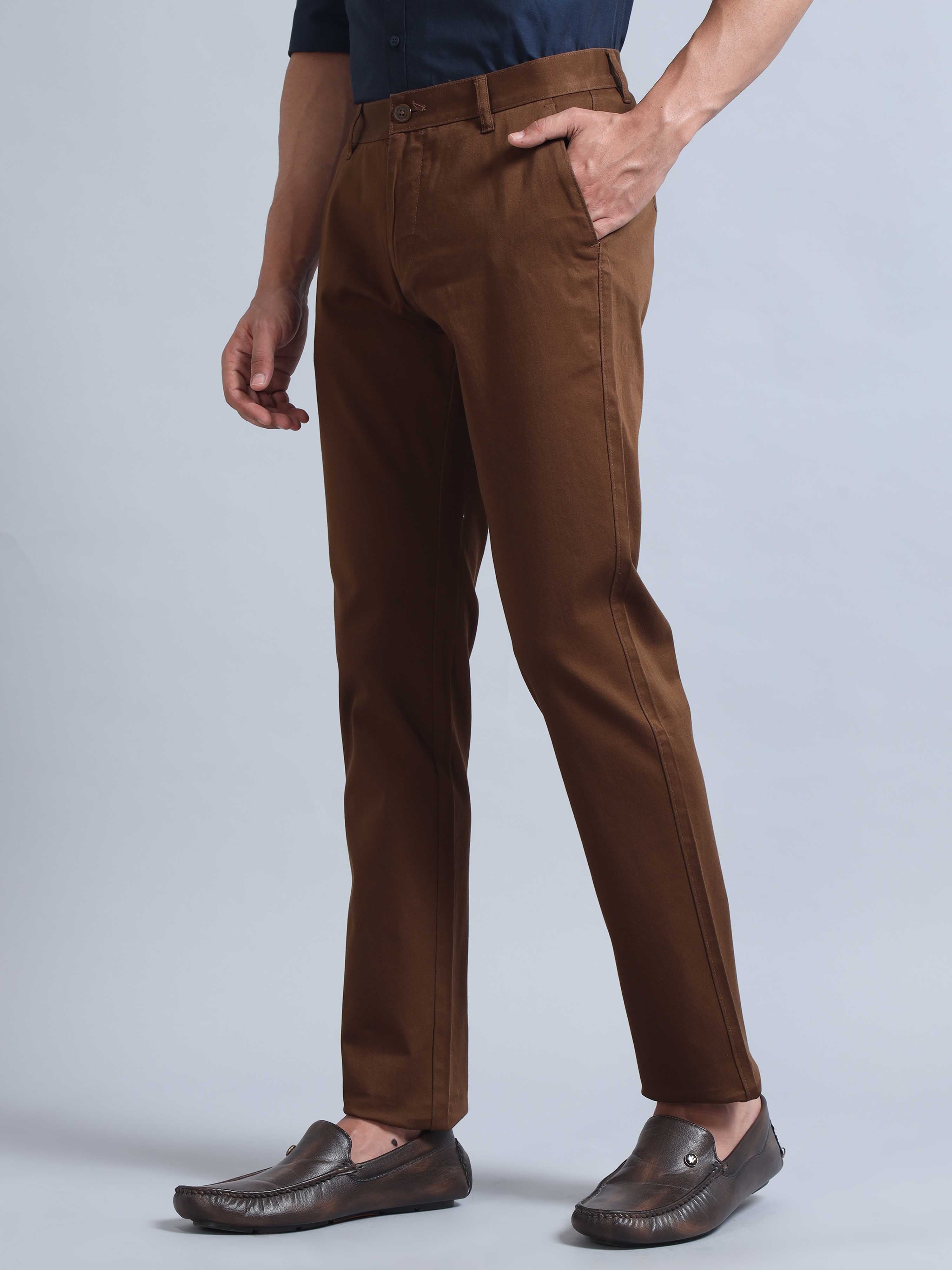 Shop Mens Dark Brown Pants Online India